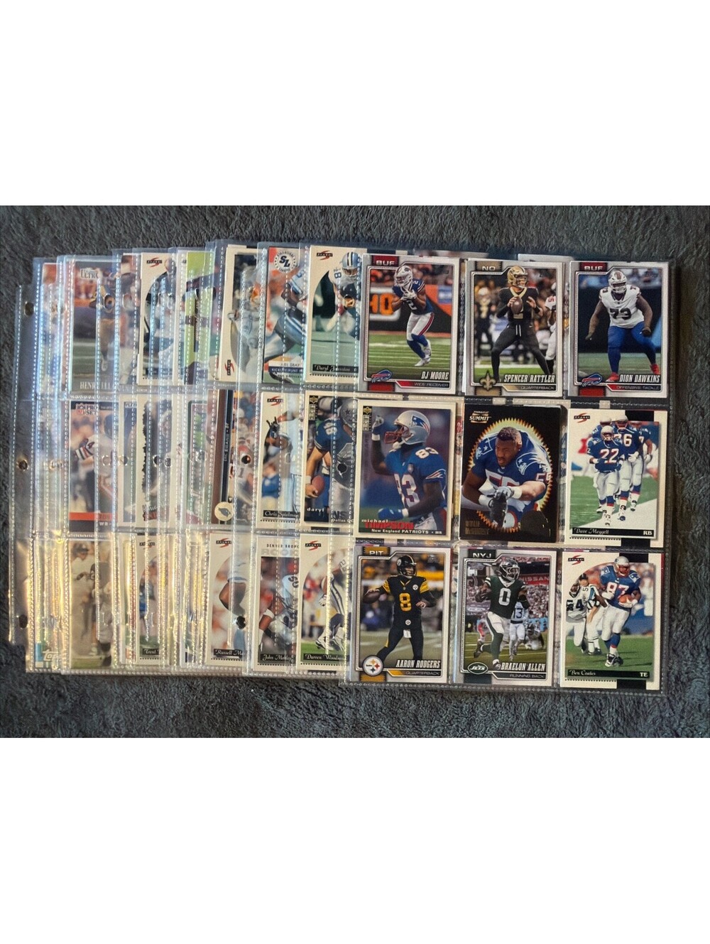 Football Card Lot 13 Pages Full Front And Back Of Cards